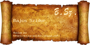 Bajcs Szidor névjegykártya